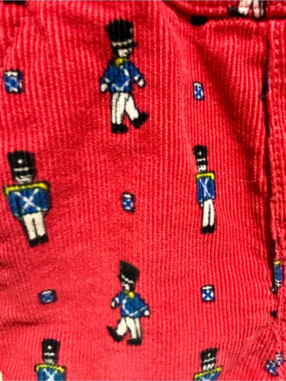 Oshkosh B'gosh holiday red corduroy toy soldier overalls